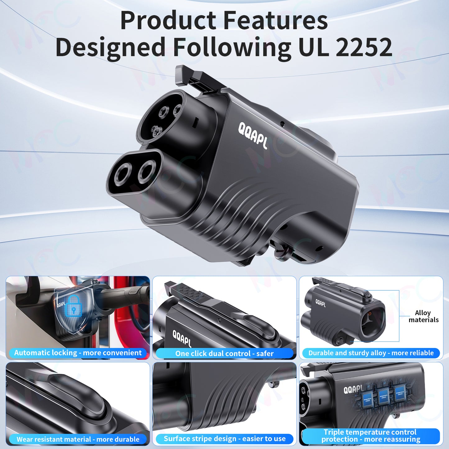 NACS to CCS1 EV Adapter–UL2252 Certified–500A 1000V NACS DC Adapter–Compatible with Tesla Supercharger–Fit for Nissan,Rivian,Ford,GM,Lucid,Mercedes,Volvo,Hyundai,Kia,Polestar,Genesis Electric Vehicle