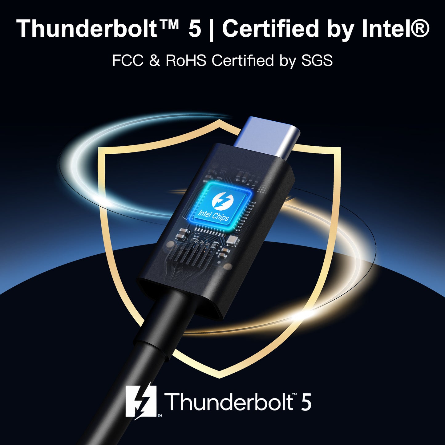 QQAPL [Intel Certified] Thunderbolt 5 Cable, 3.3FT 80Gbps Data Transfer,240W Charging,Up to 120Gbps 8K/4K Displays,Compatible with Thunderbolt 4/3/USB4, For Macbook,iPhone16,SSD, Dock,eGPU