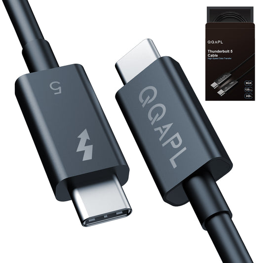 QQAPL [Intel Certified] Thunderbolt 5 Cable, 3.3FT 80Gbps Data Transfer,240W Charging,Up to 120Gbps 8K/4K Displays,Compatible with Thunderbolt 4/3/USB4, For Macbook,iPhone16,SSD, Dock,eGPU